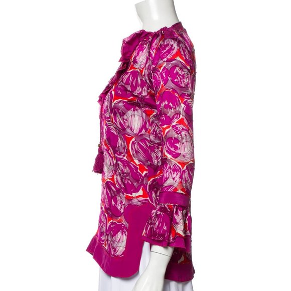 SOLD on eBay: Tory Burch Gwenna Tunic in Pink/Habanero Pepper, Size 0 - Picture 3 of 5